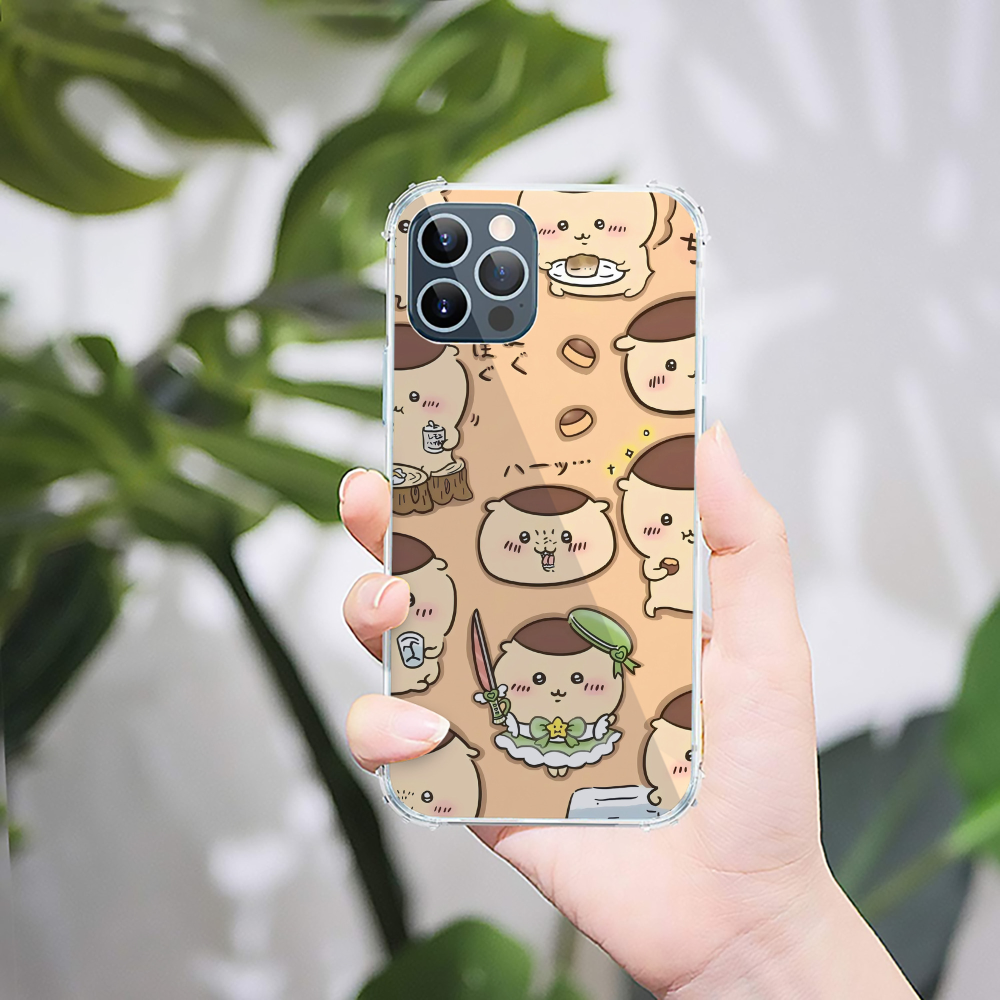 （画像用） ちいかわ Chii-kawa 【iPhone 12シリーズ対応】透明スマホケース（クリアソフトケース）